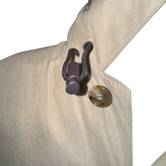 London Fog Men's Medium Regular Beige All Weather Zip Out Liner Mid Trench Coat - Picture 6 of 16